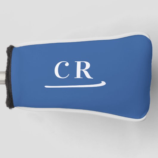 Aangepaste Monogrammed Golfer Modern Royal Blue Golfheadcover (Voorkant)