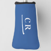 Aangepaste Monogrammed Golfer Modern Royal Blue Golfheadcover (Draai 90)
