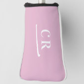 Aangepaste Monogrammed Golfer Modern Roze Elegant Golfheadcover (Draai 90)