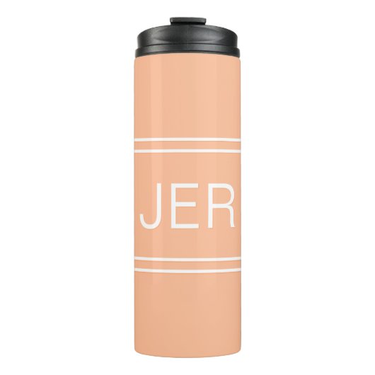 Aangepaste Monogrammed Initialen Drink Reizen Peac Thermosbeker (Voorkant)