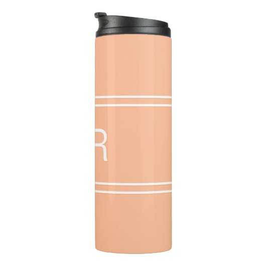 Aangepaste Monogrammed Initialen Drink Reizen Peac Thermosbeker (Geroteerd rechts)
