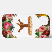 Aangepaste Monogrammed iPhone 13 Hoesje – Floral D (Achterkant (horizontaal))