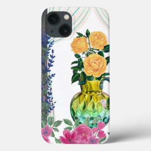 Aangepaste Monogrammed iPhone 13 Hoesje, Floral ho Case-Mate iPhone Case