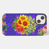 Aangepaste Monogrammed iPhone 13 Hoesje, Floral ho Hoesje (Achterkant horizontaal)