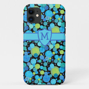 Aangepaste monogrammed iPhone 5 Hoesje Quirky Blue
