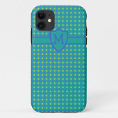 Aangepaste Monogrammed iPhone 5s Case Groen: Polka (Achterkant)