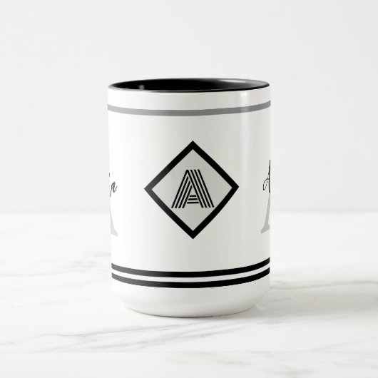 Aangepaste Monogrammed Mok met Naam & Initiaal Gif (Midden)