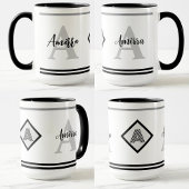 Aangepaste Monogrammed Mok met Naam & Initiaal Gif