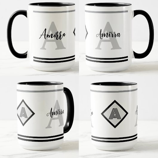 Aangepaste Monogrammed Mok met Naam & Initiaal Gif