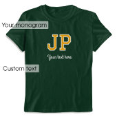 Aangepaste Monogrammed Naam Tekst Groen Goud Graph T-shirt