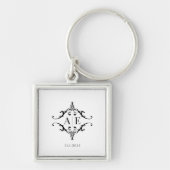 Aangepaste Monogrammed Sleutelhanger – Huwelijksca (Voorkant)