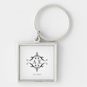 Aangepaste Monogrammed Sleutelhanger – Huwelijksca