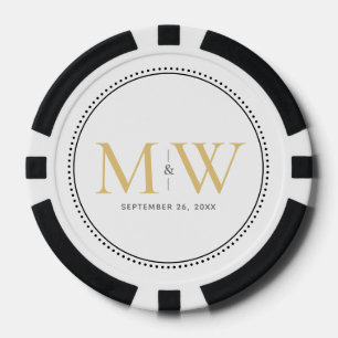 Aangepaste Monogrammed Trouwdatum Poker Chips