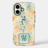 Aangepaste monogrammed waterverf blauw groen geel