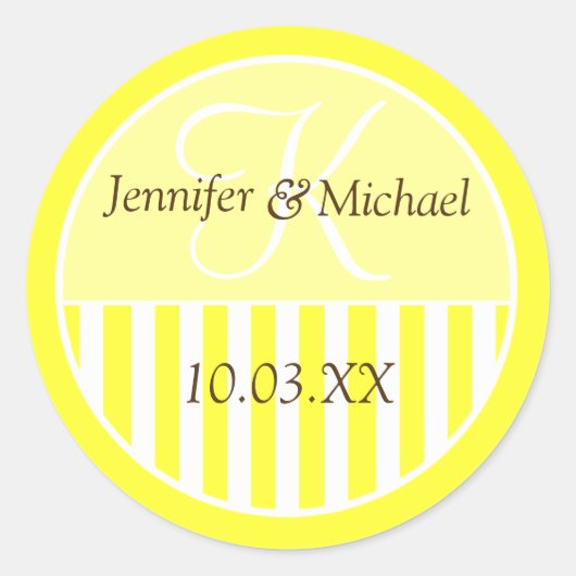 Aangepaste monogrammed Wedding Favor Labels (Voorkant)
