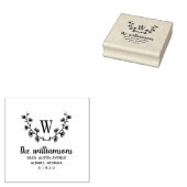 Aangepaste monogrammed Wreath Return Address Stamp Rubberstempel (Gestempeld)