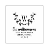 Aangepaste monogrammed Wreath Return Address Stamp Rubberstempel (Afrduk)