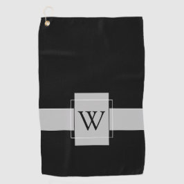 Aangepaste Monogrammed Zwart Wit Golfhanddoek