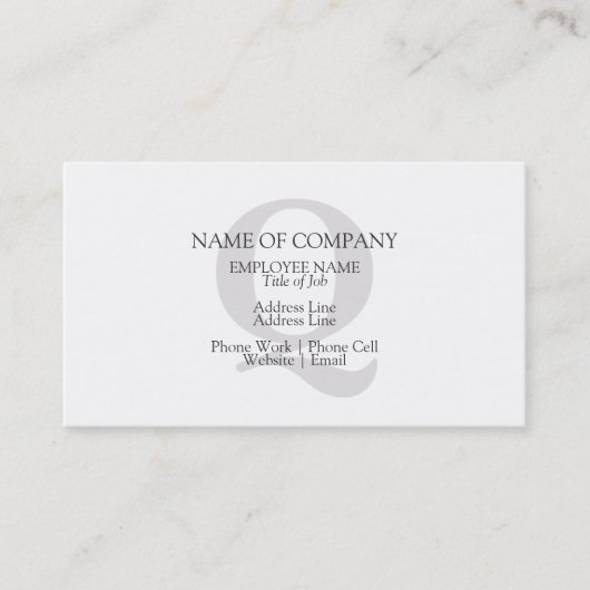 Aangepaste monogrammen - Aangepaste Sjabloon voor Visitekaartje (Voorkant)