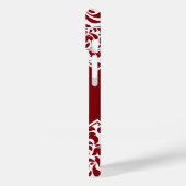 Aangepaste Monogrammen Cranberry Damask Pattern Ca Case-Mate iPhone Case (Achterkant / Links)