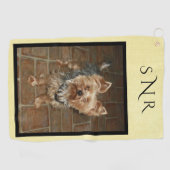 Aangepaste monogrammen foto van foto's of foto's v golfhanddoek (Horizontaal)