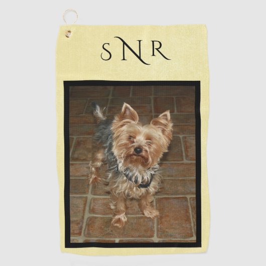 Aangepaste monogrammen foto van foto's of foto's v golfhanddoek (Voorkant)