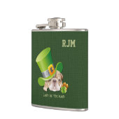 Aangepaste Monogrammen Funny Bulldog Gift Heupfles (Links)