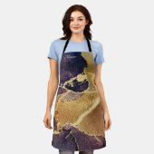 Aangepaste monogrammen Gold Paarse Abstracte kunst Schort (Gedragen)