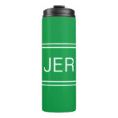 Aangepaste monogrammen Initialen Drink Groen reize Thermosbeker (Voorkant)