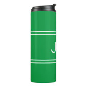 Aangepaste monogrammen Initialen Drink Groen reize Thermosbeker (Gedraaid links)