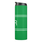 Aangepaste monogrammen Initialen Drink Groen reize Thermosbeker (Geroteerd rechts)