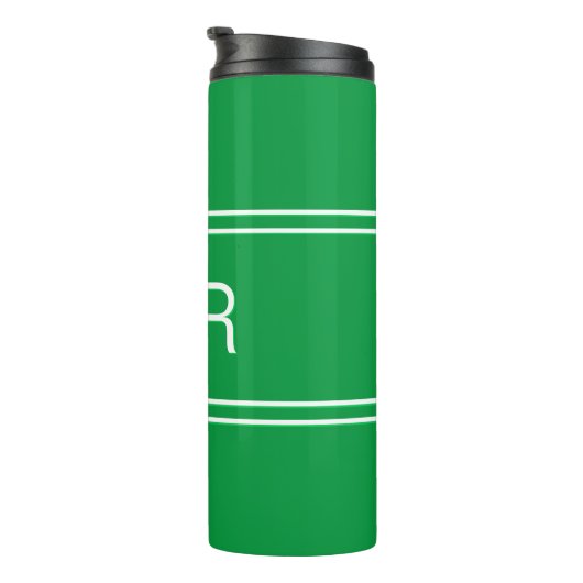 Aangepaste monogrammen Initialen Drink Groen reize Thermosbeker (Geroteerd rechts)