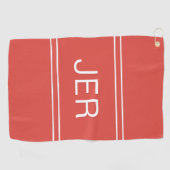 Aangepaste monogrammen Initialen Golfers Best Red Golfhanddoek (Horizontaal)