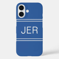 Aangepaste monogrammen Initialen Moderne Blauwe Sj