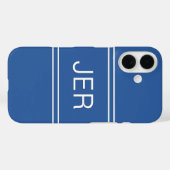 Aangepaste monogrammen Initialen Moderne Blauwe Sj Case-Mate iPhone Case (Achterkant (horizontaal))