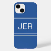 Aangepaste monogrammen Initialen Moderne Blauwe Sj Case-Mate iPhone Case (Achterkant)