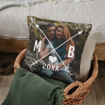 Aangepaste Monogrammen Liefde Hart Pijlen 2025 Kussen<br><div class="desc">Een romantisch liefdeshart en kruisen pijlen in een stijlvol modern typografielettertype. Met optie om met foto van uw keus te personaliseren of aan te passen. Unieke naam,  verjaardag,  verjaardag,  Valentijnsdag cadeau of kerstcadeau. Eenvoudig aan te passen met een foto van uw keuze.</div>