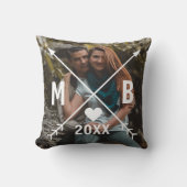 Aangepaste Monogrammen Liefde Hart Pijlen 2025 Kussen (Voorkant)