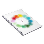 Aangepaste monogrammen moderne kleurrijke Sjabloon Notitieboek (Rechterzijde)