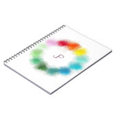 Aangepaste monogrammen moderne kleurrijke Sjabloon Notitieboek (Linkerzijde)