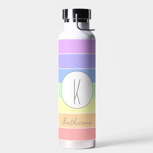 Aangepaste monogrammen pasta-regenboogkleurige str waterfles (Links)
