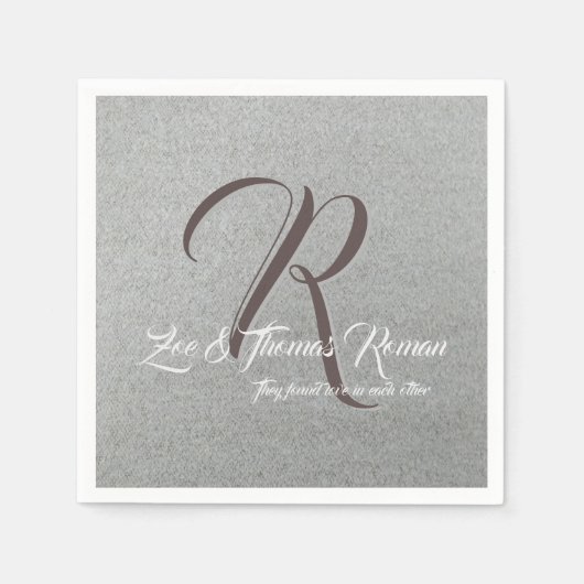 Aangepaste monogrammen-servet servetten (Voorkant)