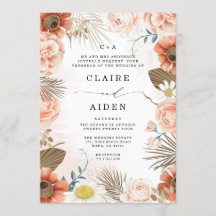 Aangepaste monogrammen Terracotta Rustic Boho Wedd