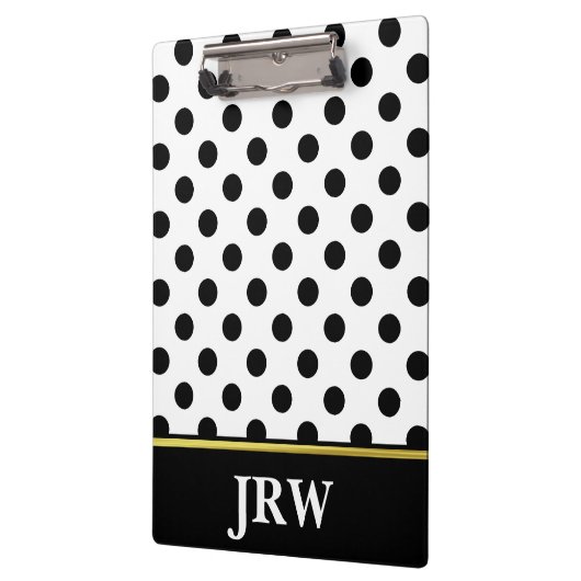 Aangepaste monogrammen zwarte en witte pooldot klembord (Links)