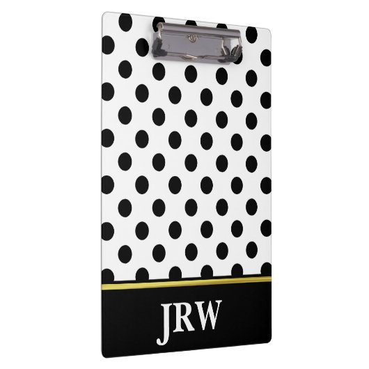Aangepaste monogrammen zwarte en witte pooldot klembord (Rechts)