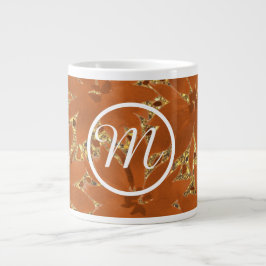 Aangepaste monogrammus Gold Sparkle Grote Koffiekop