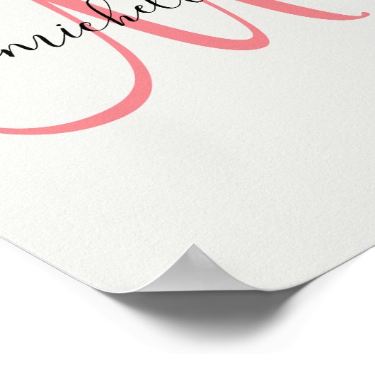 Aangepaste monogramnaam afdrukken | Chique 8 "x10" Poster (Hoek)