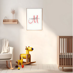 Aangepaste monogramnaam afdrukken   Chique 8 "x10" Poster