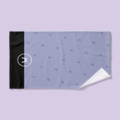 Aangepaste monogramnaam eenvoudig blauw zwart mini handdoek (Handdoek)