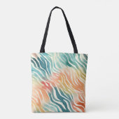 Aangepaste monogramnaam Elegant gedempt multikleur Tote Bag (Achterkant)